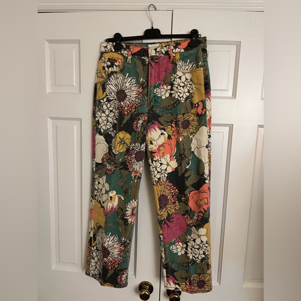 MOTHER DENIM JEANS THE RAMBLER ZIP ANKLE in Build Me Up Buttercup Size 30